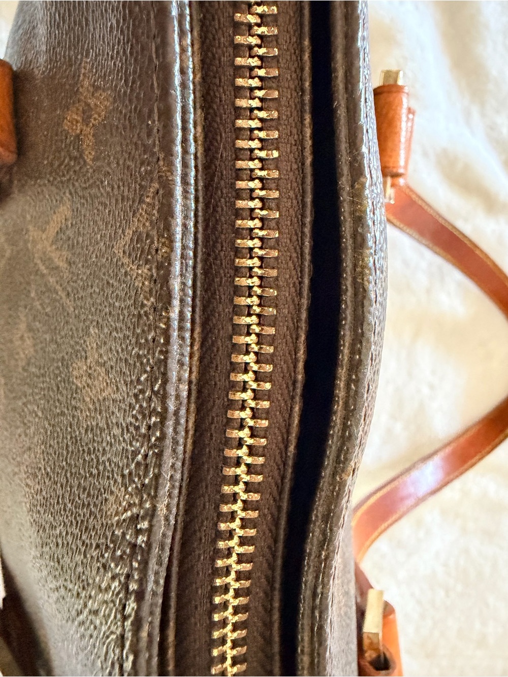 Louis Vuitton Monogram Canvas Shoulder Tote in Brown & Tan Leather - Picture 7 of 8
